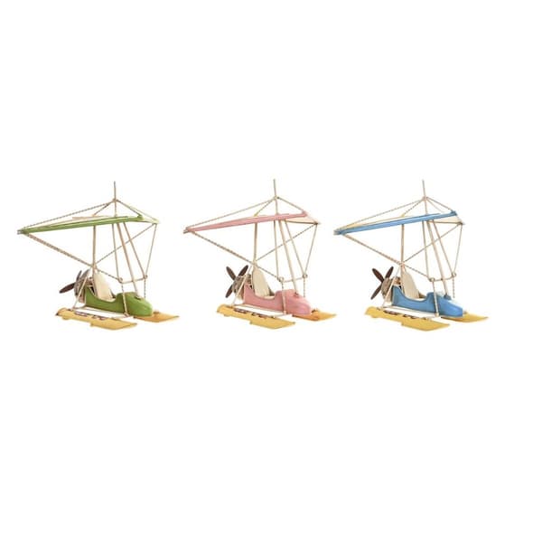 Prydnadsfigur DKD Home Decor 32,5 x 20,5 x 24 cm Blå Rosa Grön Vintage (3 Delar)