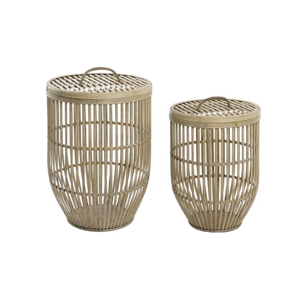 Korg - set DKD Home Decor Bambu (40 x 40 x 61 cm)