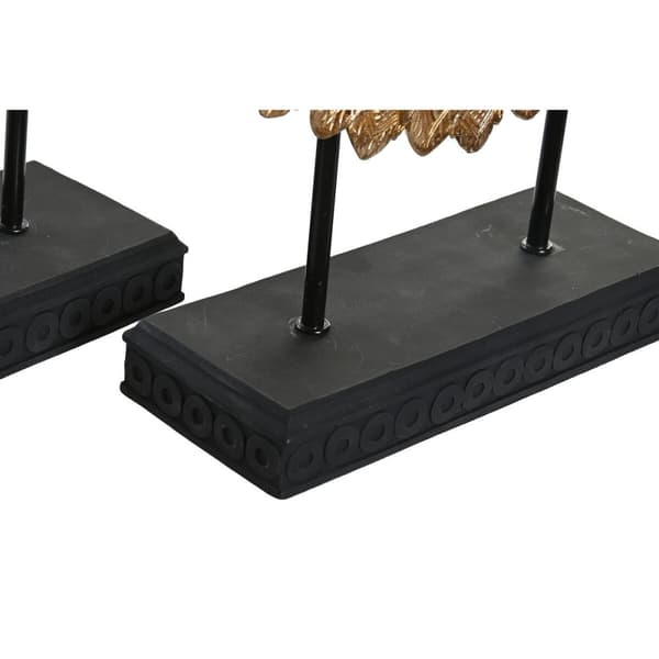 Prydnadsfigur DKD Home Decor 25 x 8 x 34 cm Svart Gyllene Modern Cirklar (2 antal)