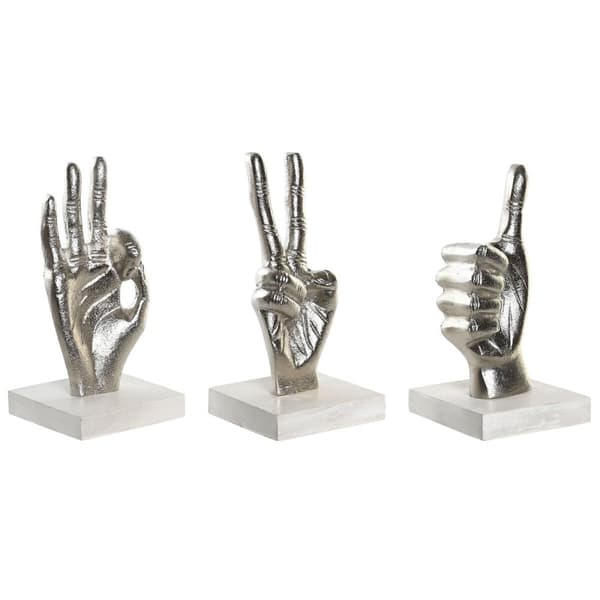 Prydnadsfigur DKD Home Decor Silvrig 10 x 10 x 20 cm (3 antal)
