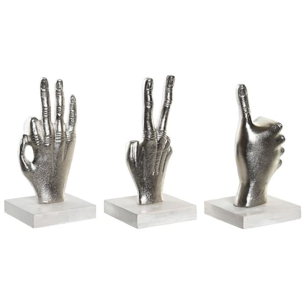 Prydnadsfigur DKD Home Decor Silvrig 10 x 10 x 20 cm (3 antal)