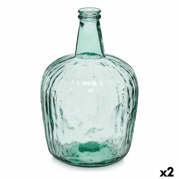Flaska 2255/08R Transparent Ränder 8 L 14 x 44 x 13 cm Dekoration (2 antal)