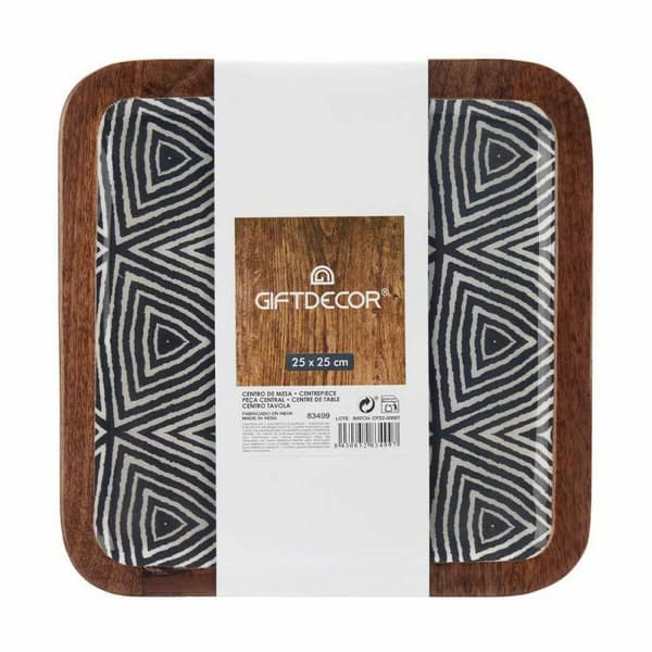 Bordsdekoration Vit Brun Svart Etnisk 25 x 25 cm (6 antal)