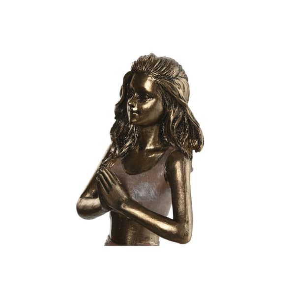 Prydnadsfigur Home ESPRIT Rosa Gyllene Yoga Scandi 19 x 6 x 26 cm (3 antal)