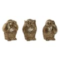 Miniatyrbild 3 av 3: Prydnadsfigur Home ESPRIT Gyllene Uggla 11 x 11 x 15 cm (3 antal)