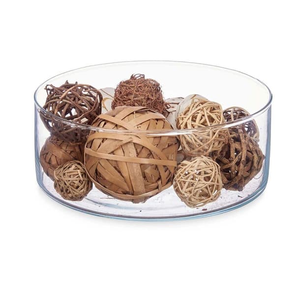 Set of Decorative Balls Vit Brun (12 antal)
