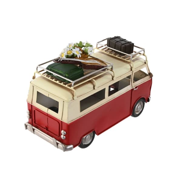 Prydnadsfigur Home ESPRIT Skåpbil Röd Grön Vintage 25 x 12 x 17 cm (2 antal)