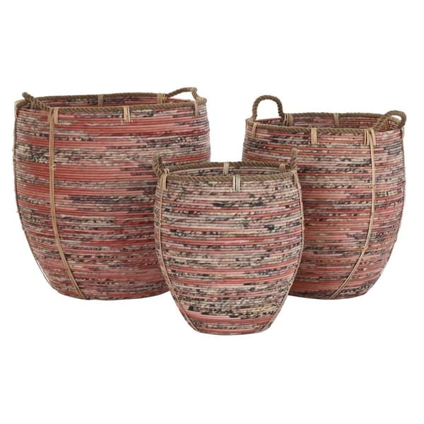 Korg - set DKD Home Decor Persika Naturell Boho 52 x 52 x 58 cm