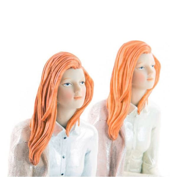 Dekorativ figur DKD Home Decor 15 x 18 x 19,5 cm Dame Harpiks Romantisk (2 pcs)