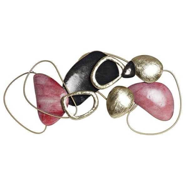 Vægdekoration DKD Home Decor Rød Gylden Metal (105.4 x 8.3 x 50.2 cm)