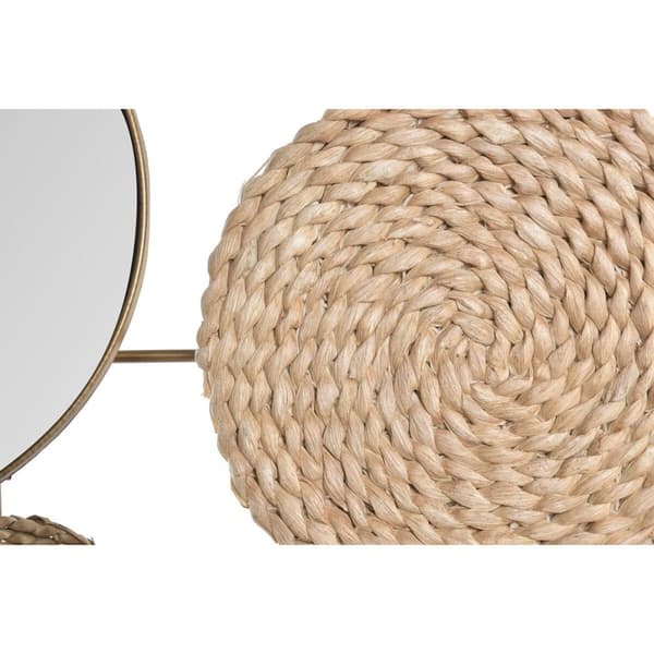 Vægdekoration DKD Home Decor Spejl Natur Metal Brun Kobber Fiber (72 x 3,5 x 74 cm)