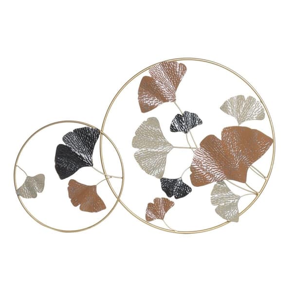 Vægdekoration DKD Home Decor Gylden Metal Terrakotta Blad af en plante (103,5 x 7 x 67 cm)