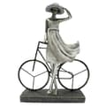 Miniatyrbillede 1 af 3: Dekorativ figur DKD Home Decor Dame Sølvfarvet Cykel Metal Harpiks (27,5 x 9,5 x 34,5 cm)