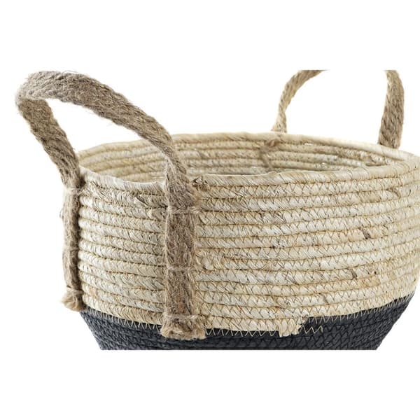 Kurvesæt DKD Home Decor 33 x 33 x 20 cm Naturlig fiber (2 enheder)