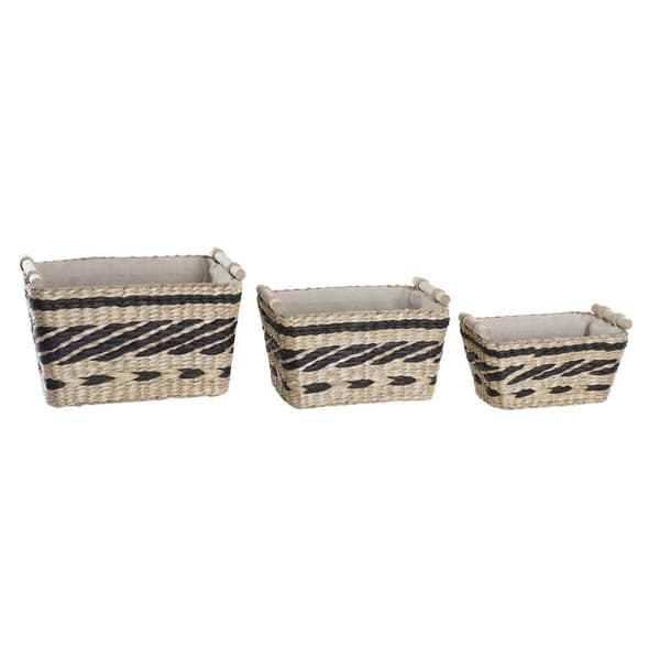 Kurvesæt DKD Home Decor Polyester Kolonistil Fiber (38 x 26 x 24 cm)