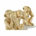 Miniatyrbillede 3 af 3: Dekorativ figur DKD Home Decor Hvid Gylden Tropisk Aber 10,5 x 10,5 x 18,5 cm (3 Dele)