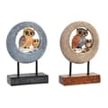 Miniatyrbillede 1 af 2: Dekorativ figur DKD Home Decor 16,5 x 6 x 25,5 cm Beige Ugle Blå Boho (2 enheder)