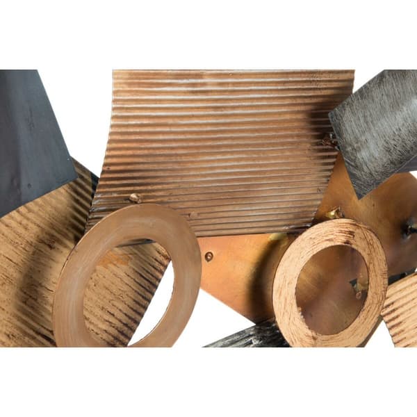 Vægdekoration DKD Home Decor Abstrakt Grå Metal Kobber Moderne Cirkler (109 x 7 x 53 cm)