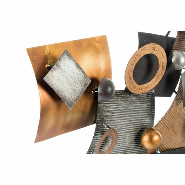 Vægdekoration DKD Home Decor Abstrakt Grå Metal Kobber Moderne Cirkler (109 x 7 x 53 cm)