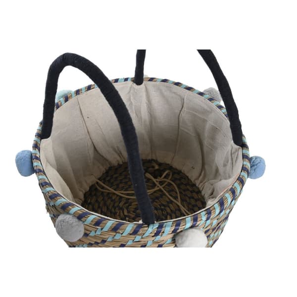 Kurvesæt DKD Home Decor Polyester Pomponer 43 x 43 x 43 cm Havgræs