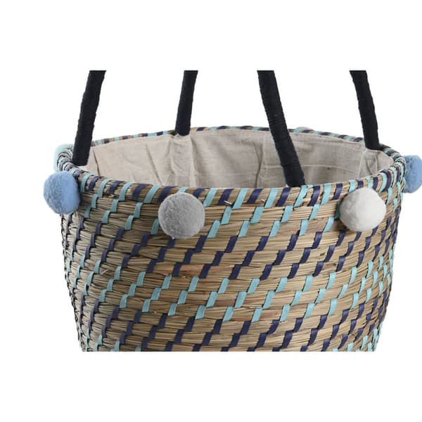 Kurvesæt DKD Home Decor Polyester Pomponer 43 x 43 x 43 cm Havgræs