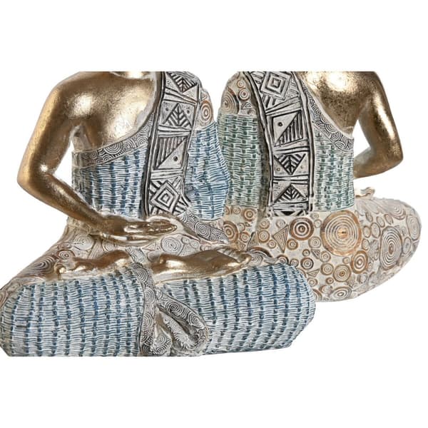 Dekorativ figur DKD Home Decor 18,6 x 9,7 x 27 cm Blå Buddha Turkisblå Orientalsk Afklædt (2 enheder)