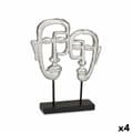 Miniatyrbillede 1 af 3: Dekorativ figur Ansigt Sølvfarvet 27 x 32,5 x 10,5 cm (4 enheder)