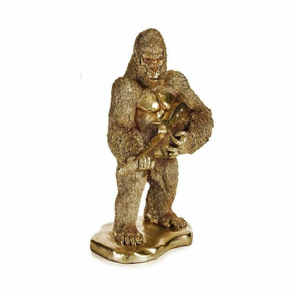 Dekorativ figur Gorilla Guitar Gylden 16 x 39 x 27 cm (3 enheder)