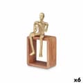 Miniatyrbillede 1 af 3: Dekorativ figur Saksofon Gylden Træ Metal 13 x 27 x 13 cm