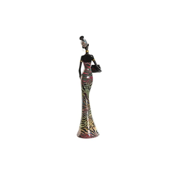 Dekorativ figur Home ESPRIT Multifarvet Afrikansk kvinde 10 x 7,5 x 38,5 cm (2 enheder)