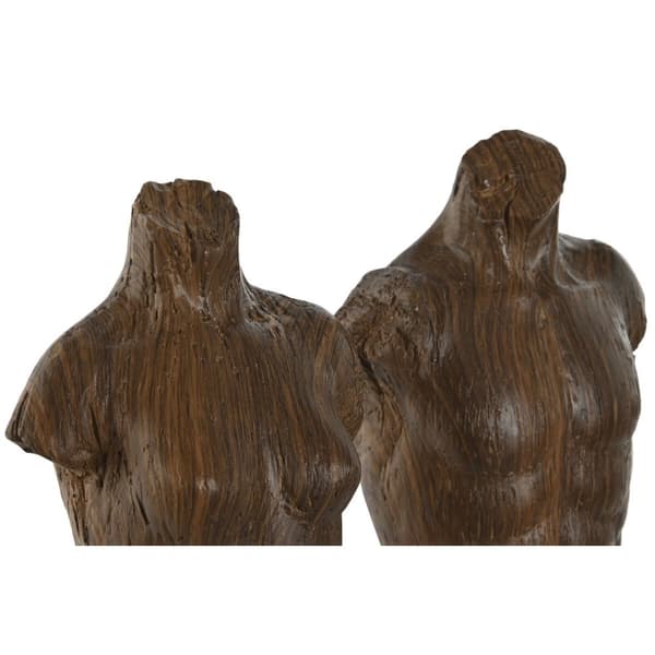 Dekorativ figur Home ESPRIT Hvid Lys brun Buste 9,5 x 8 x 31 cm (2 enheder)