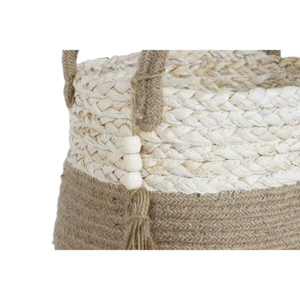 Kurvesæt Home ESPRIT Natur Lys brun Jute Moderne 41 x 30 x 33 cm (3 Dele)