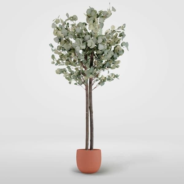 Træ Home ESPRIT Polyester Træ Cement Eukalyptus 90 x 90 x 180 cm