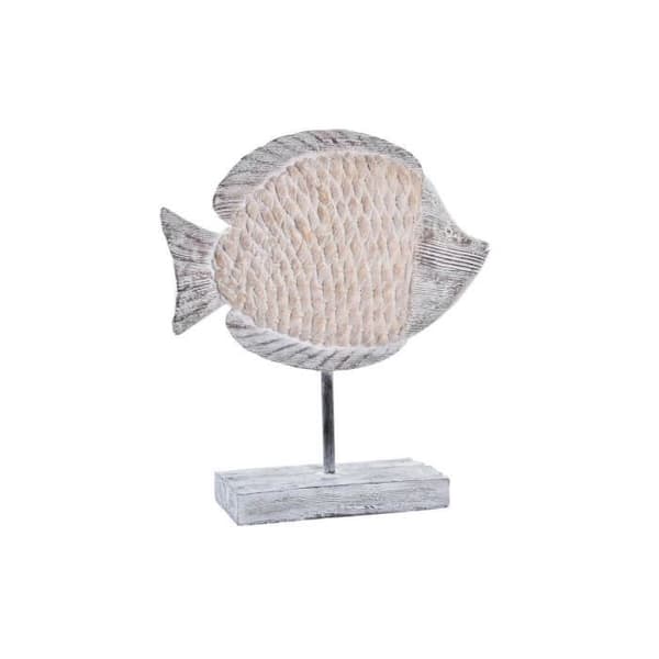 dekorativ figur 27,4 x 9 x 32 cm naturlig grå medelhavsfisk