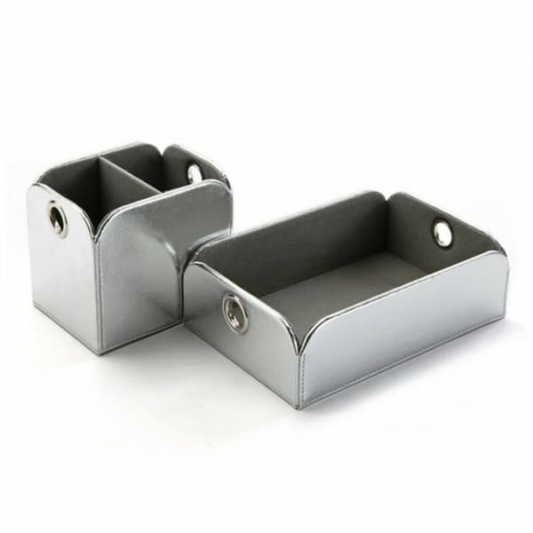 Brett til verdisaker Versa Sølv Polyskin Metall (13 x 6,5 x 20 cm)