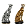 Miniatyrbilde 1 av 3: Dekorativ Figur DKD Home Decor Svart Oransje Hvit Leopard Harpiks Kolonial 16 x 16 x 32 cm