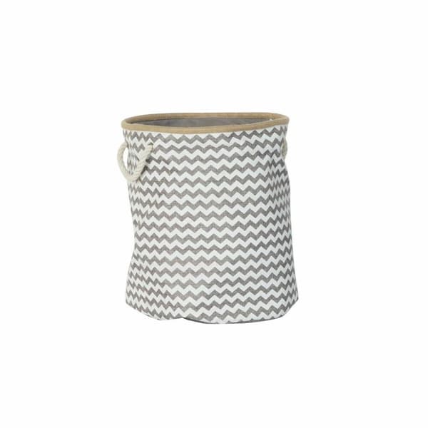 Kurv DKD Home Decor Hvit Grå Jute Sikksakk Boho 38 x 38 x 45 cm