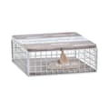 Miniatyrbilde 1 av 3: Dekorasjonsboks DKD Home Decor Hvit Brun Tre Metall Spiralar Middelhavet