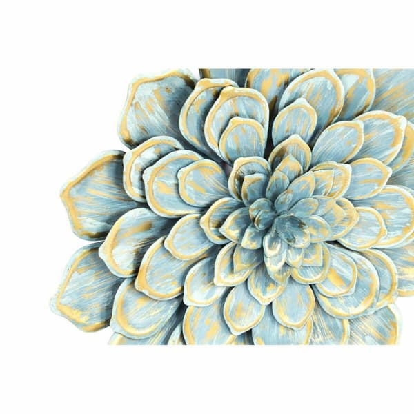 Veggpryd DKD Home Decor 61 x 8 x 61 cm Blomster Blå Oransje Shabby Chic (2 enheter)