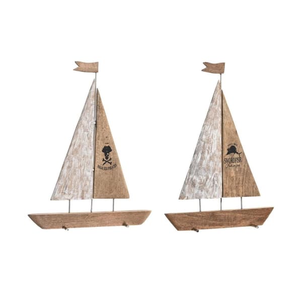 Dekorativ Figur DKD Home Decor 36,5 x 10 x 54 cm 37,5 x 10 x 48 cm Brun (2 enheter)