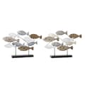 Miniatyrbilde 1 av 3: Dekorativ Figur DKD Home Decor 65,4 x 9,5 x 43 cm Svart Blå Brun Spiralar (2 enheter)