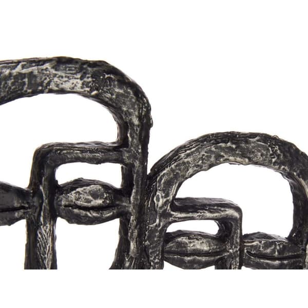 Dekorativ Figur Ansikt Svart 27 x 32,5 x 10,5 cm (4 enheter)