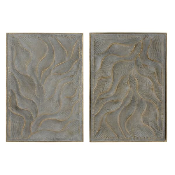 Veggpryd Home ESPRIT Gyllen Moderne 67,5 x 2,5 x 97 cm (2 enheter)
