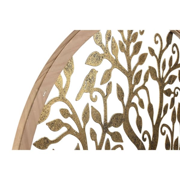 Veggpryd Home ESPRIT Gyllen Naturell Tre Cottage 60 x 1,5 x 60 cm (2 enheter)