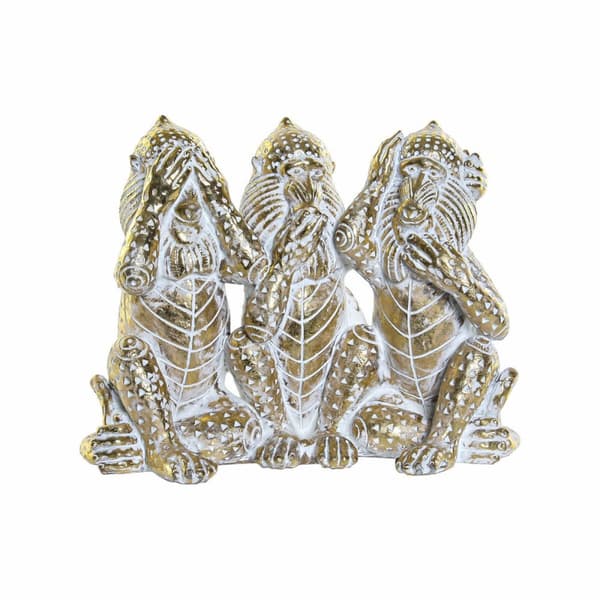 Koristehahmo DKD Home Decor Kullattu Hartsi Trooppinen Riisuttu 21 x 11 x 16,2 cm
