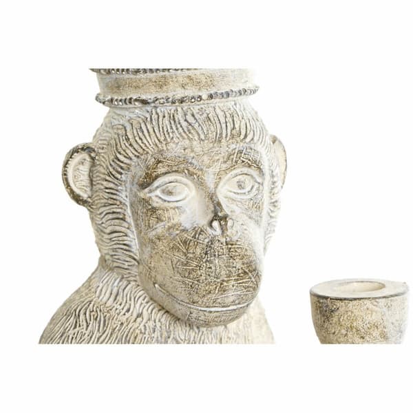 Koristehahmo DKD Home Decor 16 x 15 x 30 cm Valkoinen Hartsi Apina Trooppinen Riisuttu
