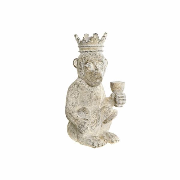 Koristehahmo DKD Home Decor 16 x 15 x 30 cm Valkoinen Hartsi Apina Trooppinen Riisuttu