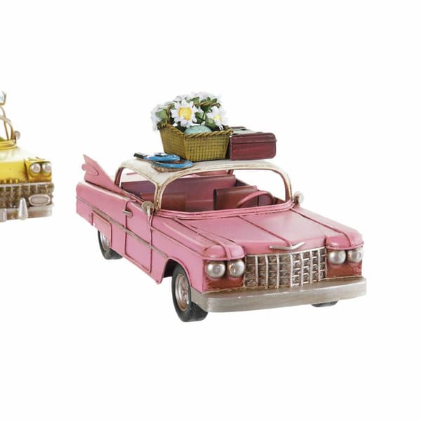 Koristehahmo DKD Home Decor Keltainen Sininen Vihreä Pinkki Auto Vintage 25,8 x 10,5 x 9,5 cm (4 osaa) (4 Kappaletta)