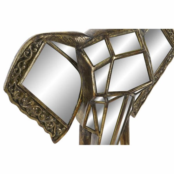 Seinäkoriste DKD Home Decor Peili Norsu Kullattu Hartsi (41 x 11 x 38 cm)