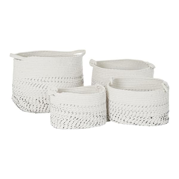 Korisetti DKD Home Decor Valkoinen Musta Boho 36 x 36 x 33 cm (4 Kappaletta)